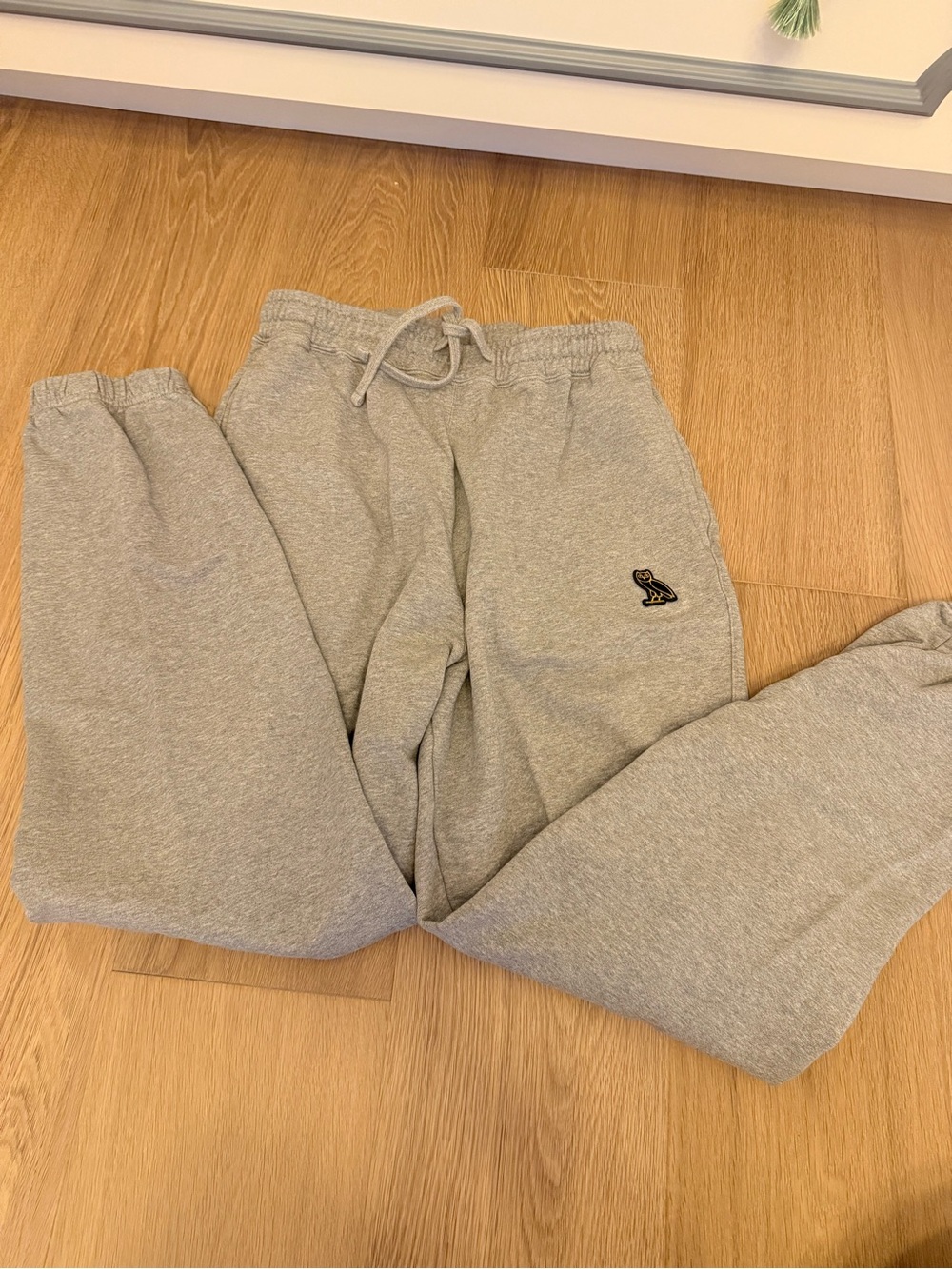 OVO Men’s Heather Gray Sweatpants with Owl Logo